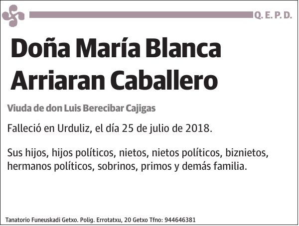 María Blanca Arriaran Caballero