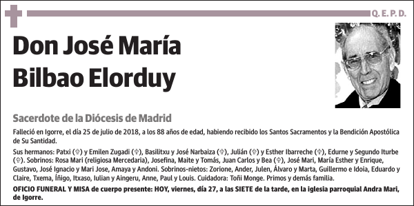 José María Bilbao Elorduy