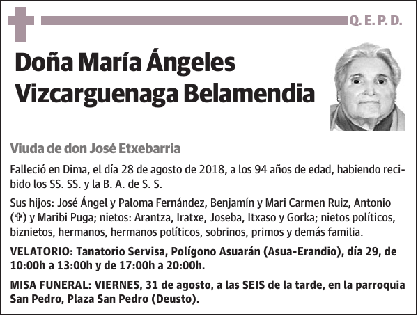 María Ángeles Vizcarguenaga Belamendia