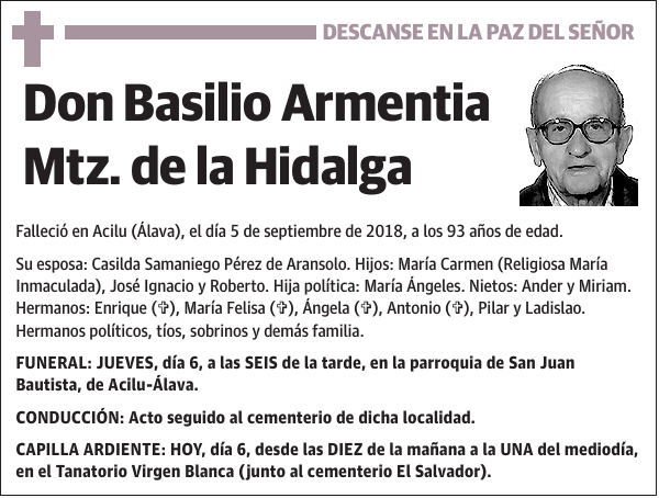 Basilio Armentia Mtz. de la Hidalga