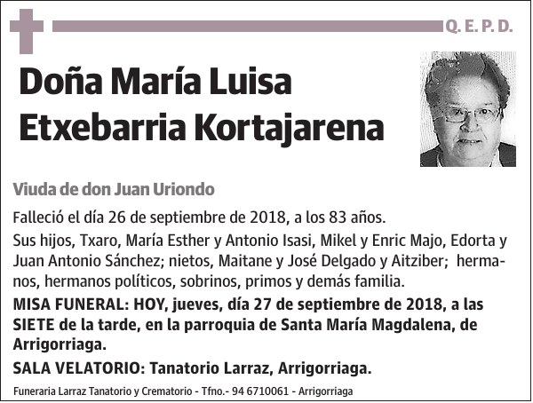 María Luisa Etxebarria Kortajarena