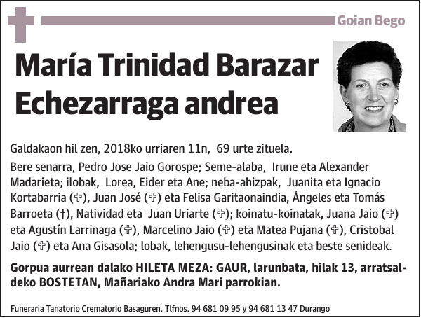 María Trinidad Barazar Echezarraga