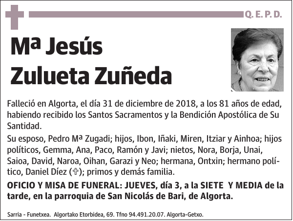 Mª Jesús Zulueta Zuñeda
