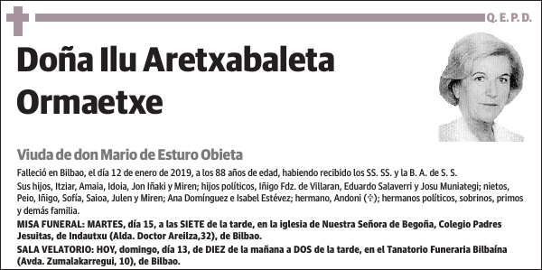 Ilu Aretxabaleta Ormaetxe