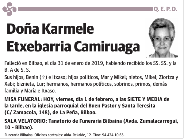 Karmele Etxebarria Camiruaga