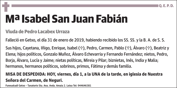 Mª Isabel San Juan Fabián