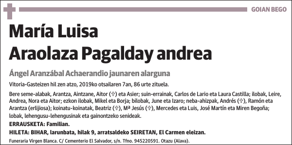 María Luisa Araolaza Pagalday