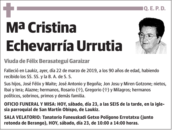 Mª Cristina Echevarría Urrutia