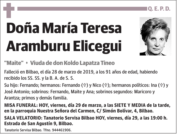 María Teresa Aramburu Elicegui
