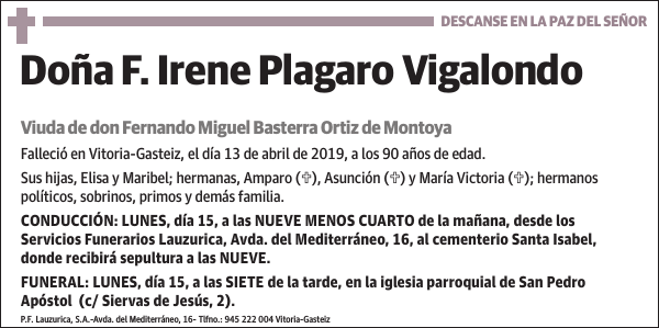 F. Irene Plagaro Vigalondo