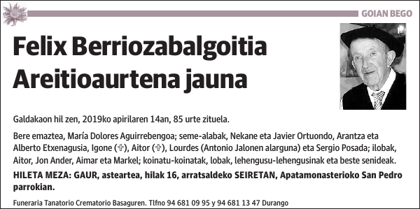 Felix Berriozabalgoitia Areitioaurtena