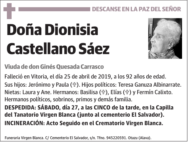 Dionisia Castellano Sáez