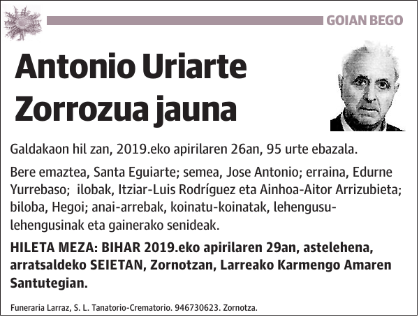 Antonio Uriarte Zorrozua