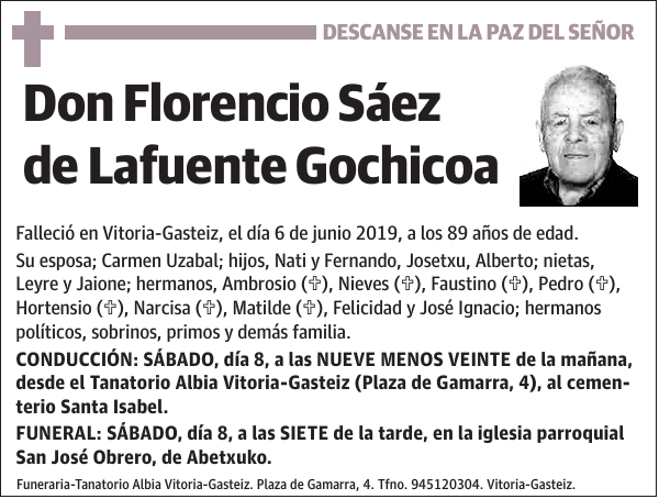 Florencio Sáez de Lafuente Gochicoa