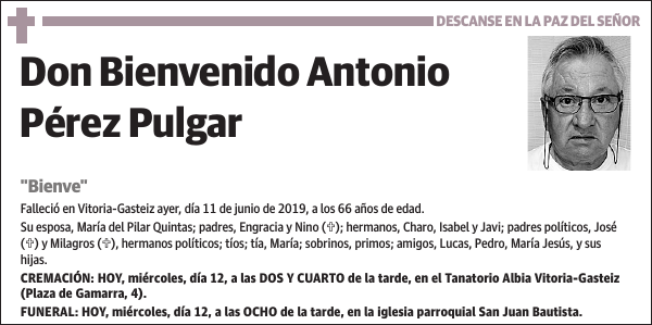 Bienvenido Antonio Pérez Pulgar