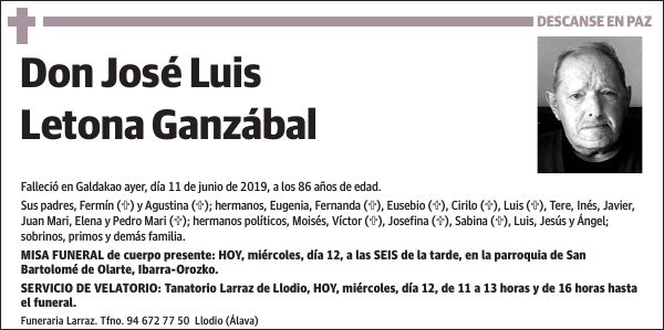 José Luis Letona Ganzábal