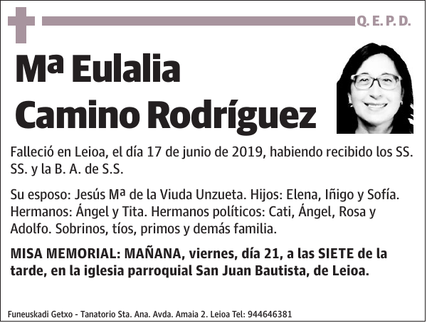 Mª Eulalia Camino Rodríguez