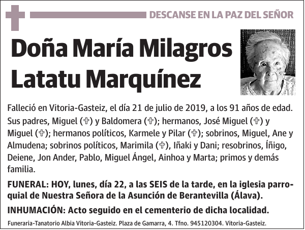 María Milagros Latatu Marquínez