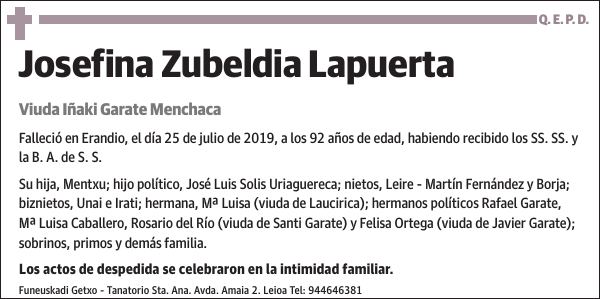Josefina Zubeldia Lapuerta