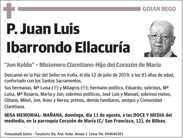P. Juan Luis Ibarrondo Ellacuría