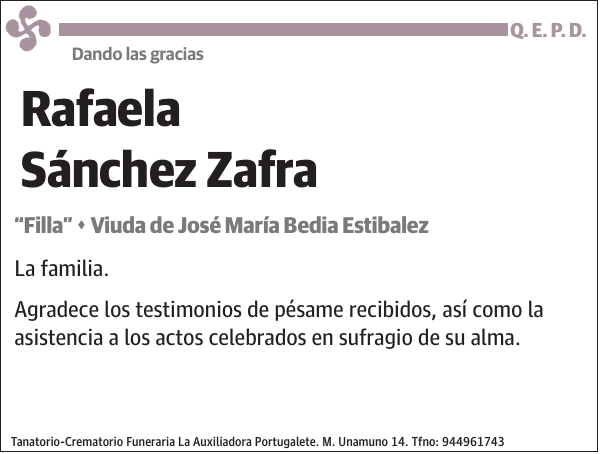 Rafaela Sánchez Zafra