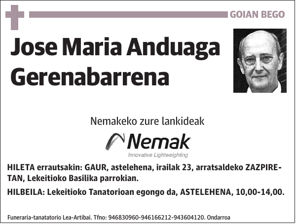 Jose Maria Anduaga Gerenabarrena