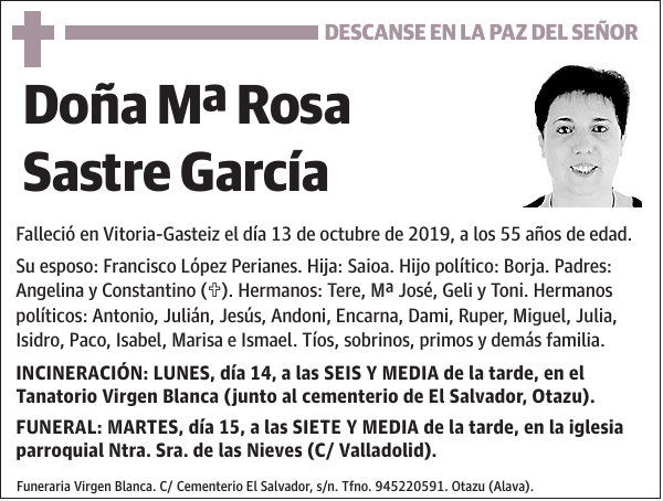 Mª Rosa Sastre García