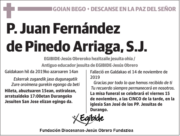 P. Juan Fernández de Pinedo Arriaga
