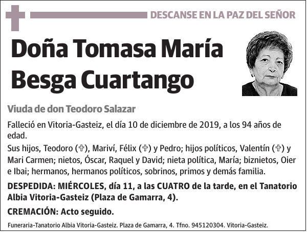 Tomasa María Besga Cuartango