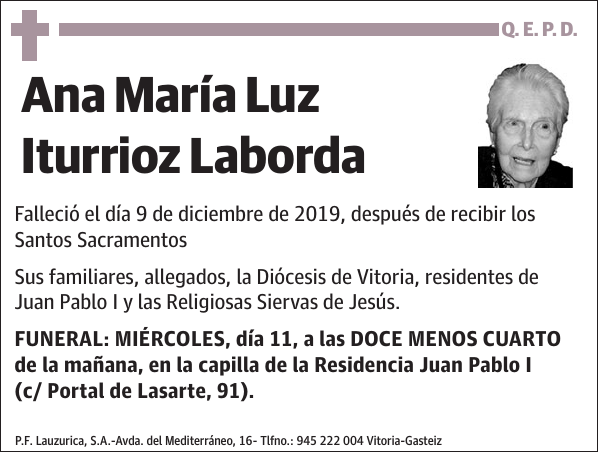 Ana María Luz Iturrioz Laborda