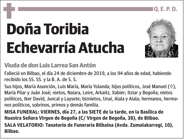 Toribia Echevarría Atucha