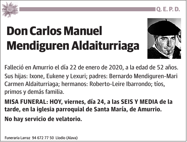 Carlos Manuel Mendiguren Aldaiturriaga