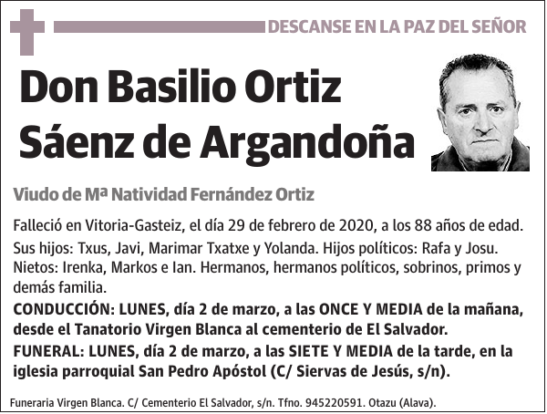 Basilio Ortiz Sáenz de Argandoña