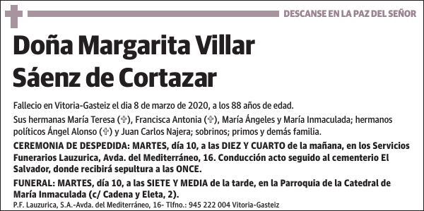 Margarita Villar Sáenz de Cortazar