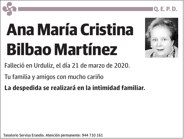Ana María Cristina Bilbao Martínez