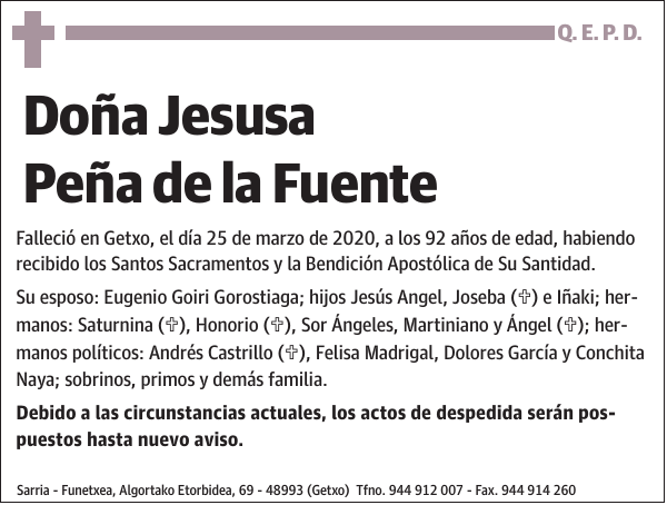 Jesusa Peña de la Fuente