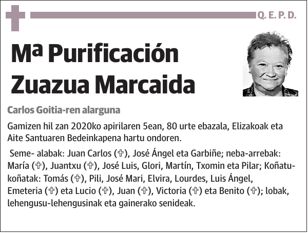Mª Purificación Zuazua Marcaida