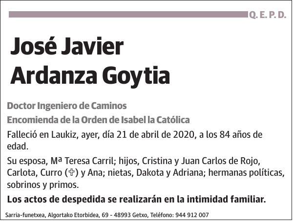 José Javier Ardanza Goytia