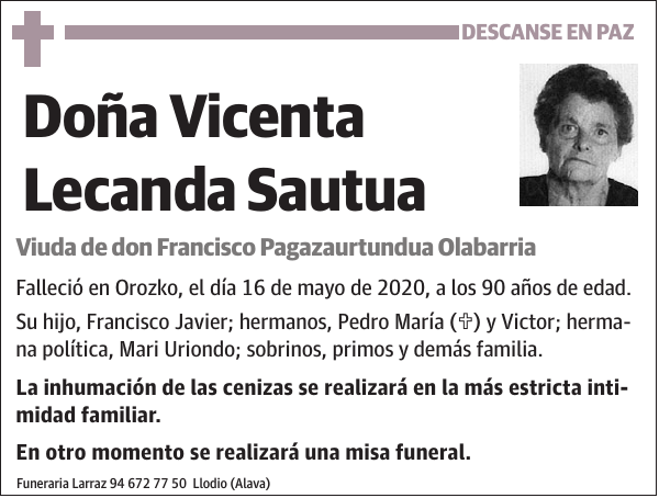 Vicenta Lecanda Sautua