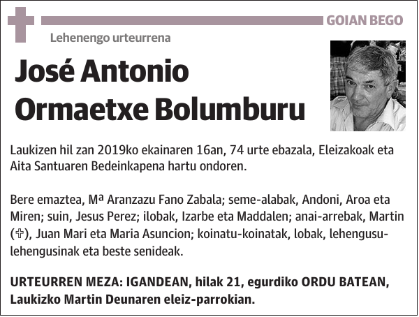 José Antonio Ormaetxe Bolumburu