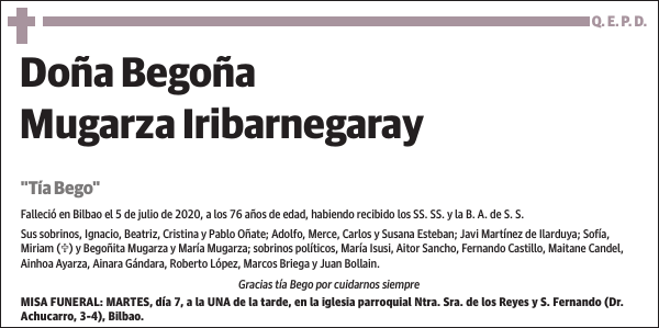 Begoña Mugarza Iribarnegaray