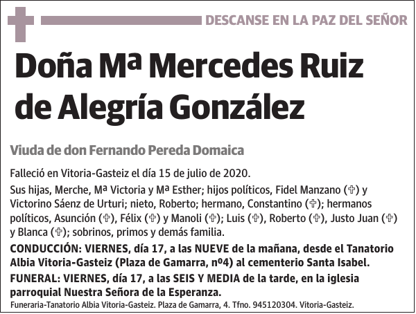 Mª Mercedes Ruiz de Alegría González