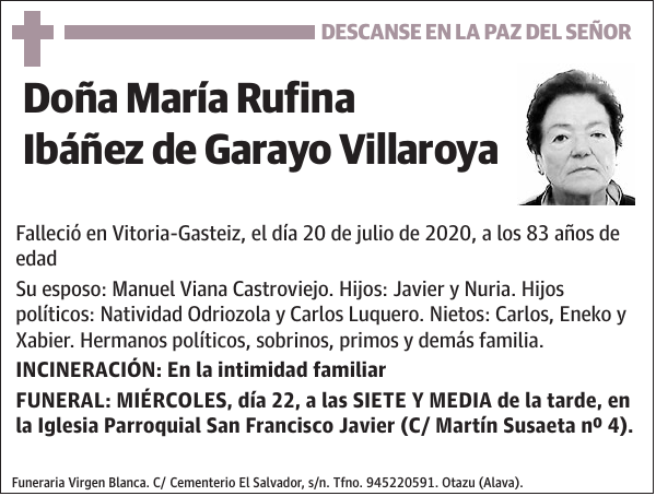 María Rufina Ibáñez de Garayo Villaroya