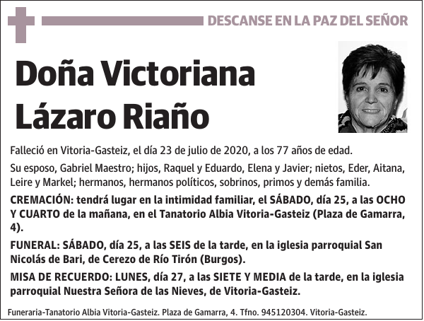 Victoriana Lázaro Riaño