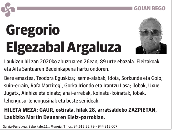 Gregorio Elgezabal Argaluza