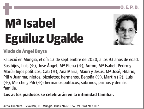 Mª Isabel Eguiluz Ugalde
