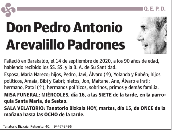 Pedro Antonio Arevalillo Padrones