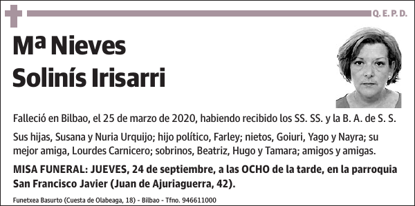 Mª Nieves Solinís Irisarri