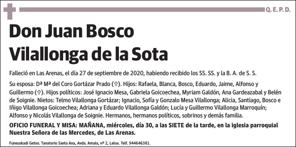 Juan Bosco Vilallonga de la Sota