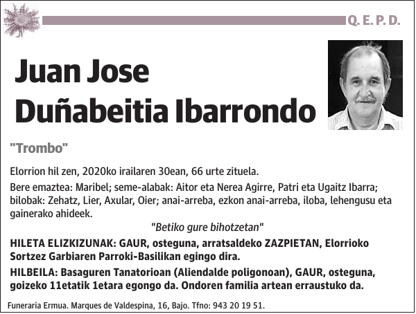Juan Jose Duñabeitia Ibarrondo 'Trombo'